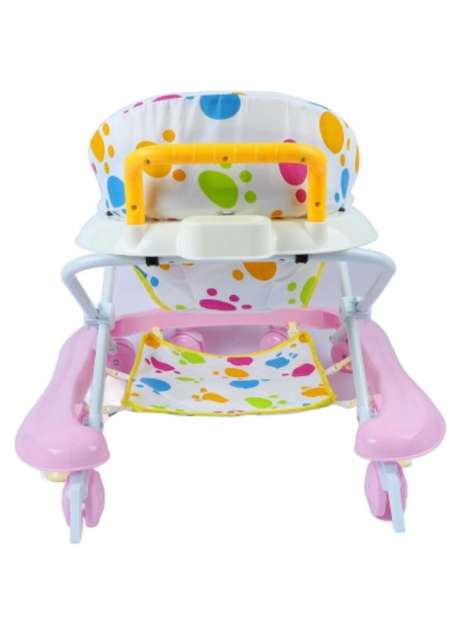 GGEROU - Baby Walkers, 8 Wheels Foldable Activity Walker For Boys Girls Music Box Awning Foldable Toddler Walker Aid Baby Walking Anti Tipping, Pink - Image 1