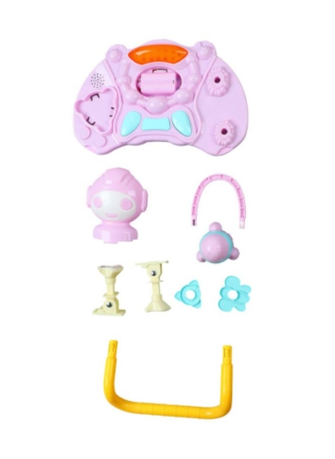 GGEROU - Baby Walkers, 8 Wheels Foldable Activity Walker For Boys Girls Music Box Awning Foldable Toddler Walker Aid Baby Walking Anti Tipping, Pink - Image 1