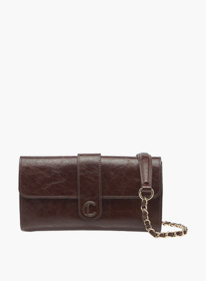 لو كونفورت حقيبة كروس بودي صلبة بإغلاق بزر وحزام سلسلة - Image 1