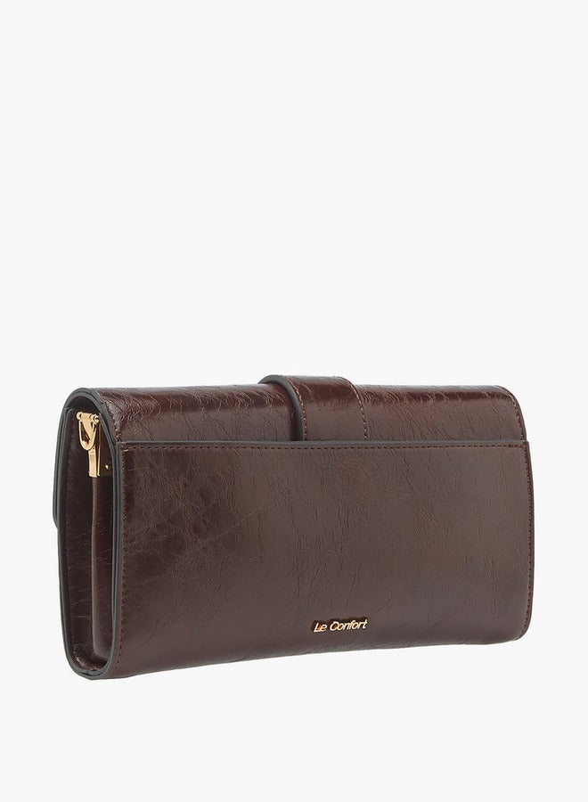 لو كونفورت حقيبة كروس بودي صلبة بإغلاق بزر وحزام سلسلة - Image 4