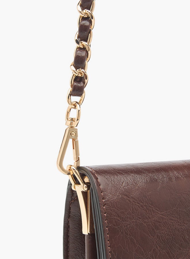 لو كونفورت حقيبة كروس بودي صلبة بإغلاق بزر وحزام سلسلة - Image 5