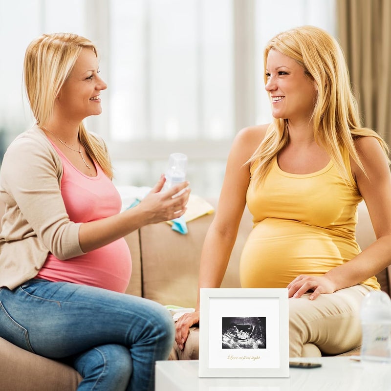 KINLINK Baby Sonogram Picture Frame Love at First Sight Ultrasound Picture Frame Pregnancy Gifts for Expecting MomDad Gender Reveal Party Baby Keepsake Announcement White - Image 2