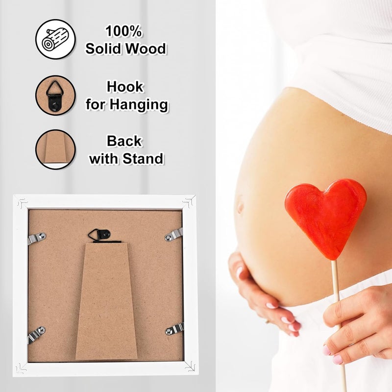 KINLINK Baby Sonogram Picture Frame Love at First Sight Ultrasound Picture Frame Pregnancy Gifts for Expecting MomDad Gender Reveal Party Baby Keepsake Announcement White - Image 4