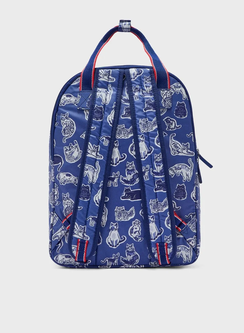 Cath Kidston Squiggle Cats Multi Pocket Backpack