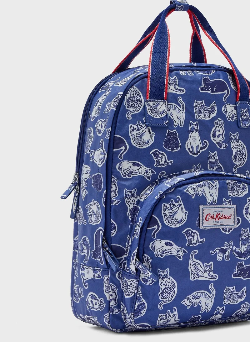 Cath Kidston Squiggle Cats Multi Pocket Backpack