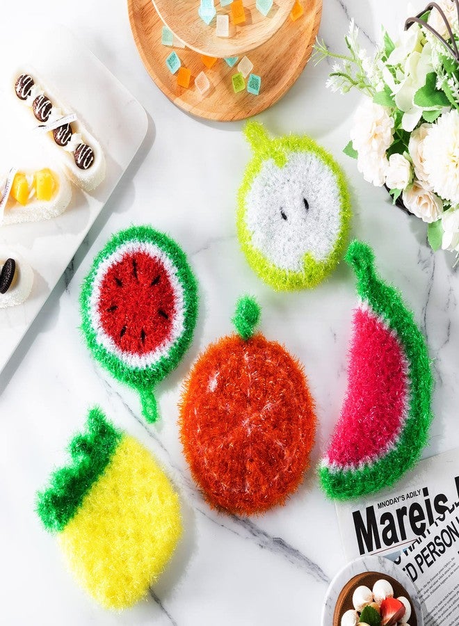 Kenning 16 Pcs Dish Scrubber Non Scratch Dish Washing Scrubbers Reusable Household Cleaning Kitchen Tools for Dishwashing Washing Dishes Cookware Tubs Sinks(Fruit) - Image 4