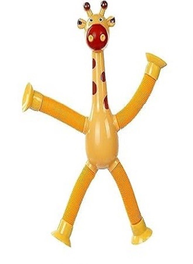 Telescopic Suction Cup Giraffe Toys, Sensory Giraffe Toy, Suction Cup Toy Kids, Giraffe Stuffed Animal, Anti-Stress Fidget Toys, Funny Educational (Brown) - Image 1