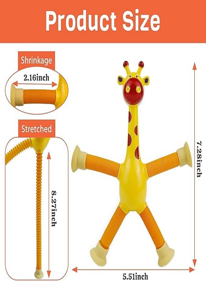 Telescopic Suction Cup Giraffe Toys, Sensory Giraffe Toy, Suction Cup Toy Kids, Giraffe Stuffed Animal, Anti-Stress Fidget Toys, Funny Educational (Brown) - Image 2