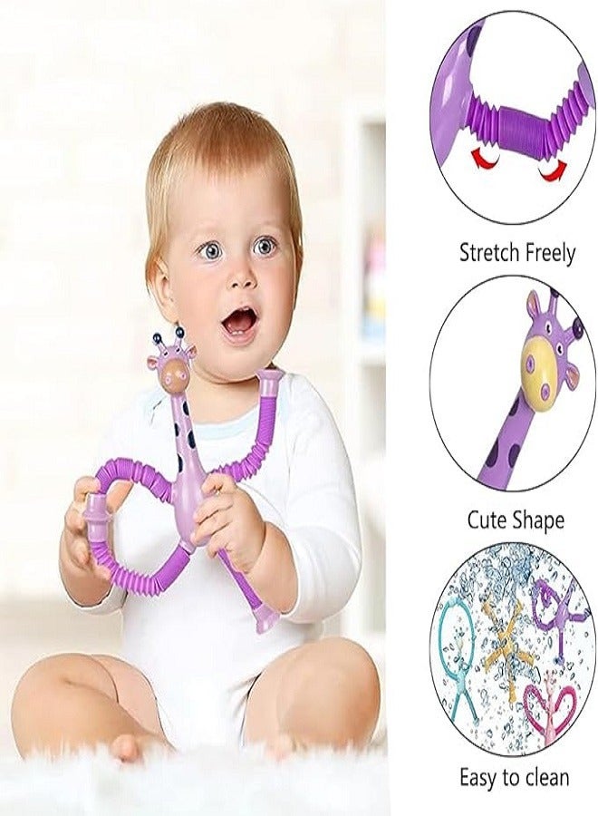 Telescopic Suction Cup Giraffe Toys, Sensory Giraffe Toy, Suction Cup Toy Kids, Giraffe Stuffed Animal, Anti-Stress Fidget Toys, Funny Educational (Brown) - Image 4