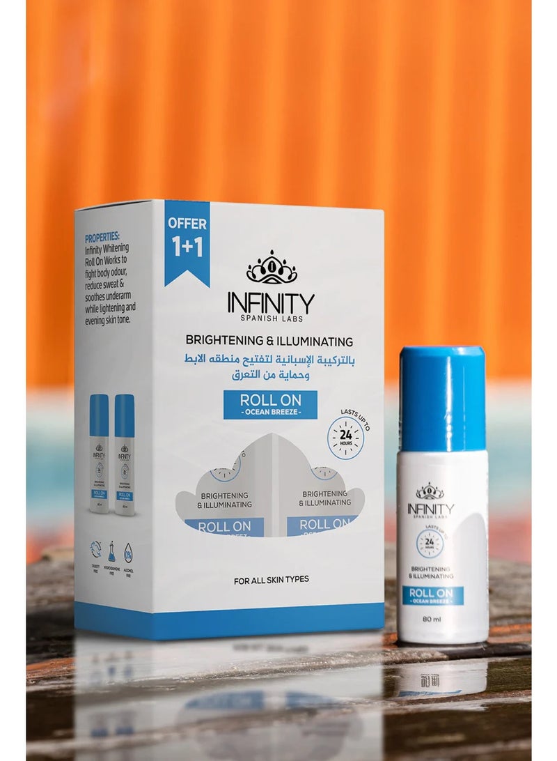 إينفينيتي مزيل رائحة العرق المنعش والمنير من إنفينيتي - برائحة عبير المحيط - 80 مل (عبوتين في عبوة واحدة) - Image 4
