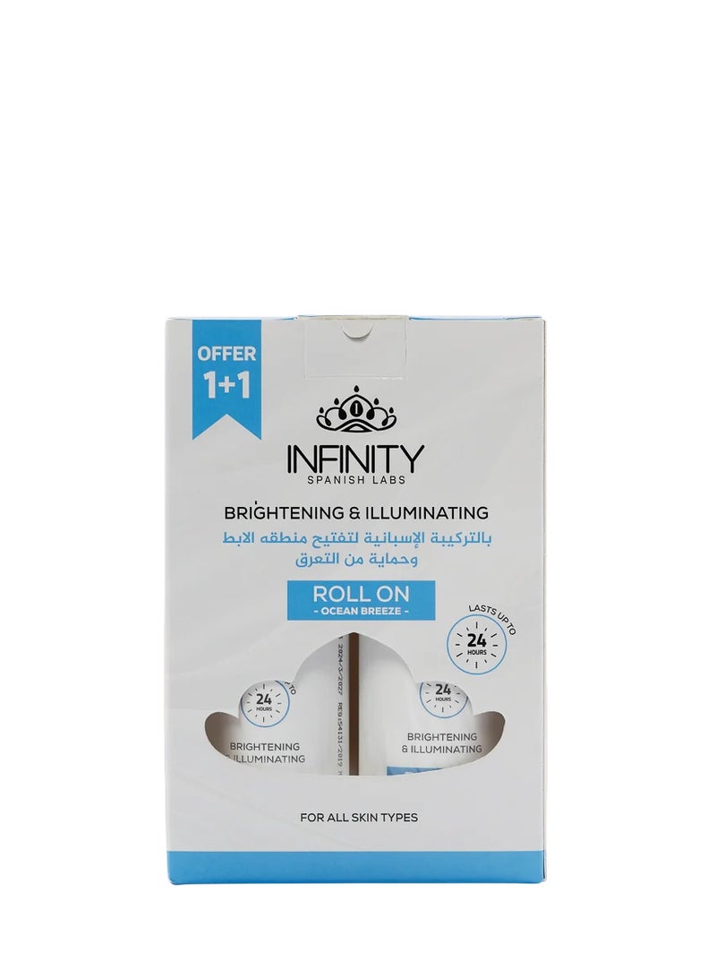 إينفينيتي مزيل رائحة العرق المنعش والمنير من إنفينيتي - برائحة عبير المحيط - 80 مل (عبوتين في عبوة واحدة) - Image 3