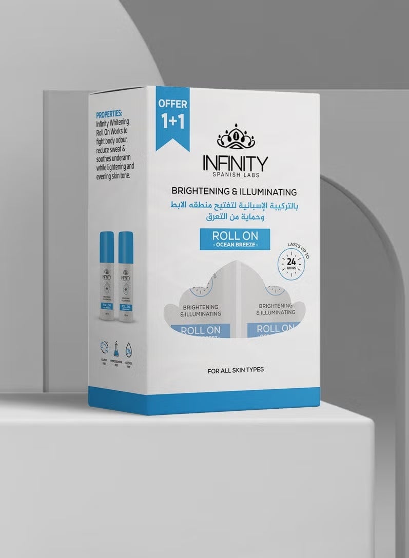 إينفينيتي مزيل رائحة العرق المنعش والمنير من إنفينيتي - برائحة عبير المحيط - 80 مل (عبوتين في عبوة واحدة) - Image 1