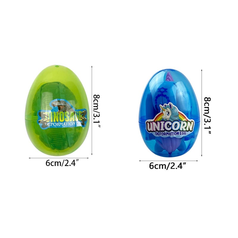 Anditoy 8 Pack Jumbo Unicorn & Dinosaur Deformation Eggs Prefilled Plastic Easter Eggs with Toys Inside for Kids Boys Girls Toddlers Easter Basket Stuffers Gifts Fillers Party Favors - Image 5