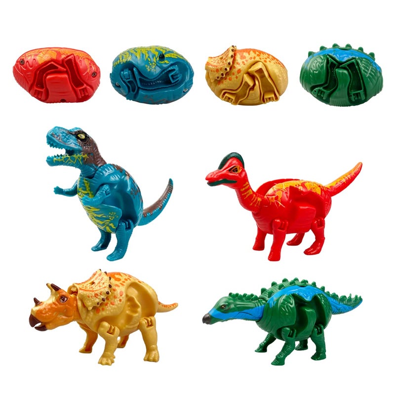 Anditoy 8 Pack Jumbo Unicorn & Dinosaur Deformation Eggs Prefilled Plastic Easter Eggs with Toys Inside for Kids Boys Girls Toddlers Easter Basket Stuffers Gifts Fillers Party Favors - Image 4