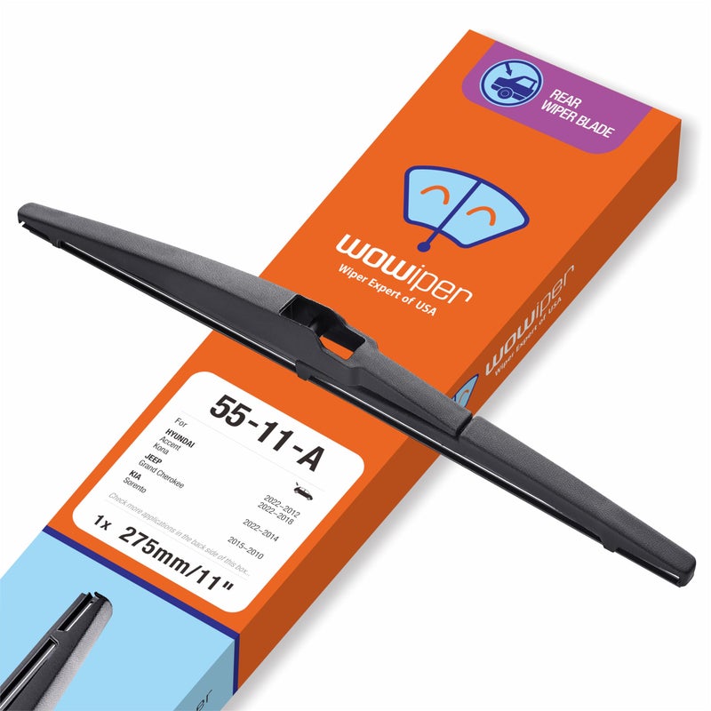 WOWIPER OEM 11 Inch Rear Wiper Blade Replacement for Jeep Grand Cherokee 20222014 Toyota Matrix 0803KIA Rio 2212 Sorento 1510 Soul 1910 Chevy HHR 1106 AllSeasons Windshield Wiper Blade11A