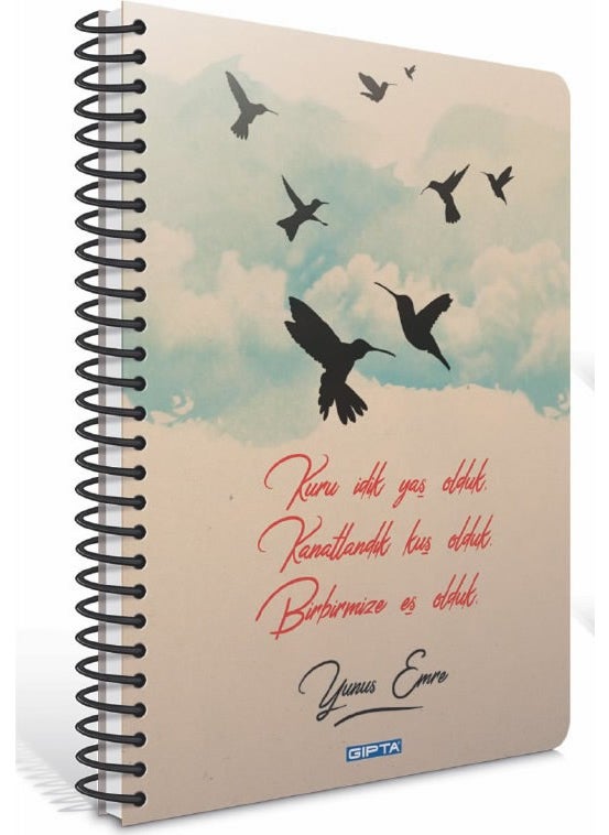 Gıpta - Envy Birds 120 Sheets Squared Spiral Notebook 13 x 18 cm - Image 1