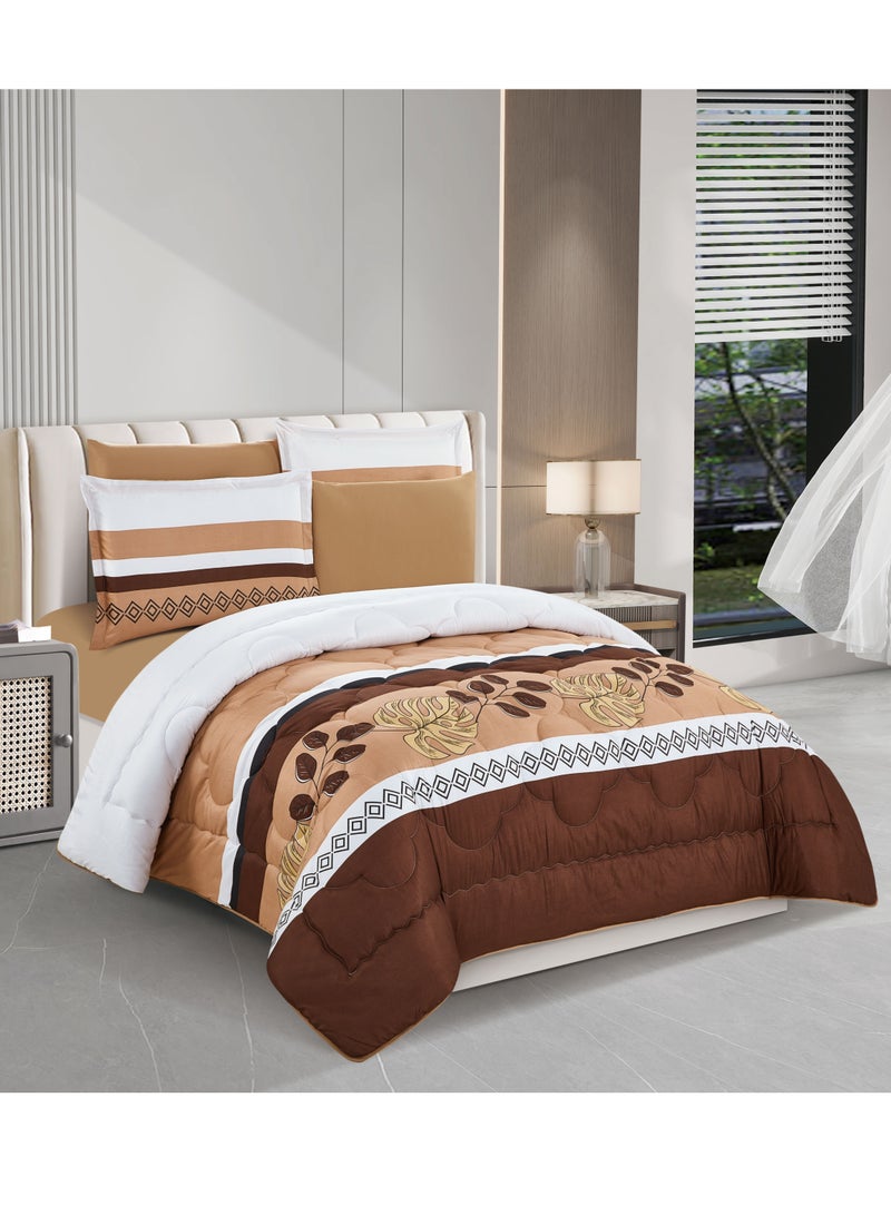 Stargold Super Soft Printed Comforter, 6pcs Set, Microfiber High-Quality Fabric, Stylish and Premium Design, Durable, Ideal For Home Bedroom 240X220CM  - Image 1