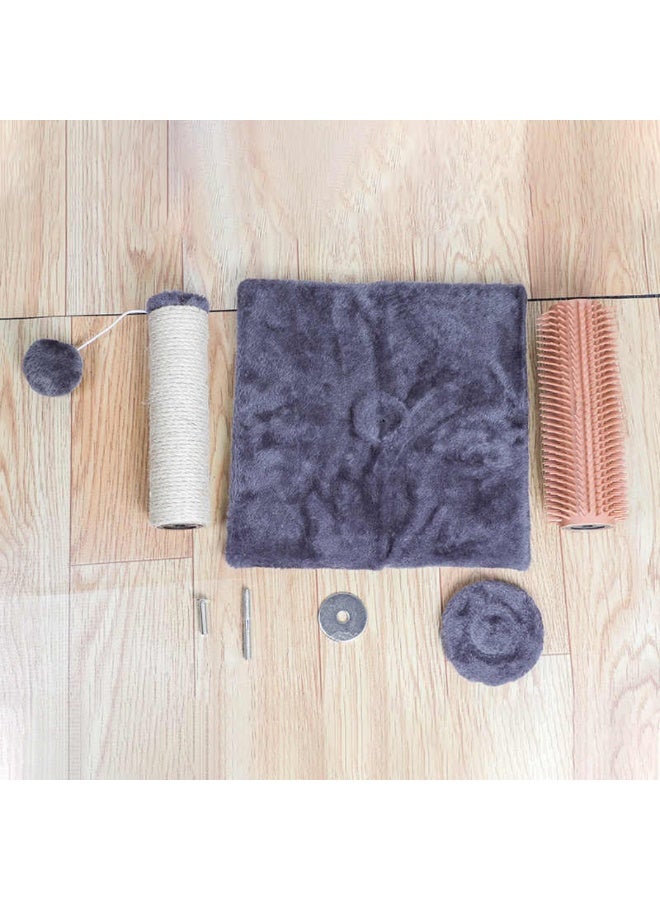 Queens Sisal Post with Plush Base, Hanging Ball Toy for Indoor Cats - 56 cm Sisal Scratch Tower with Interactive Hanging Ball Toys - Sturdy Cat Tree with Plush Base - Natural Rope Post for Scratching - Image 2