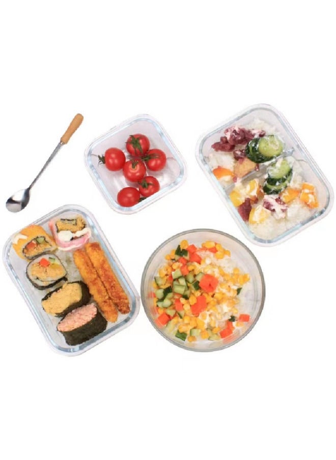 XiuWoo - 3 Piece Microwave Heating High Borosilicate Glass Lunch Box Glass Bowls 1000ml,700ml,410ml With Insulation Bag - Image 1