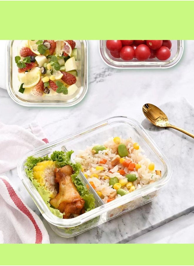 XiuWoo - 3 Piece Microwave Heating High Borosilicate Glass Lunch Box Glass Bowls 1000ml,700ml,410ml With Insulation Bag - Image 1