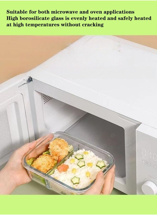 XiuWoo - 3 Piece Microwave Heating High Borosilicate Glass Lunch Box Glass Bowls 1000ml,700ml,410ml With Insulation Bag - Image 1