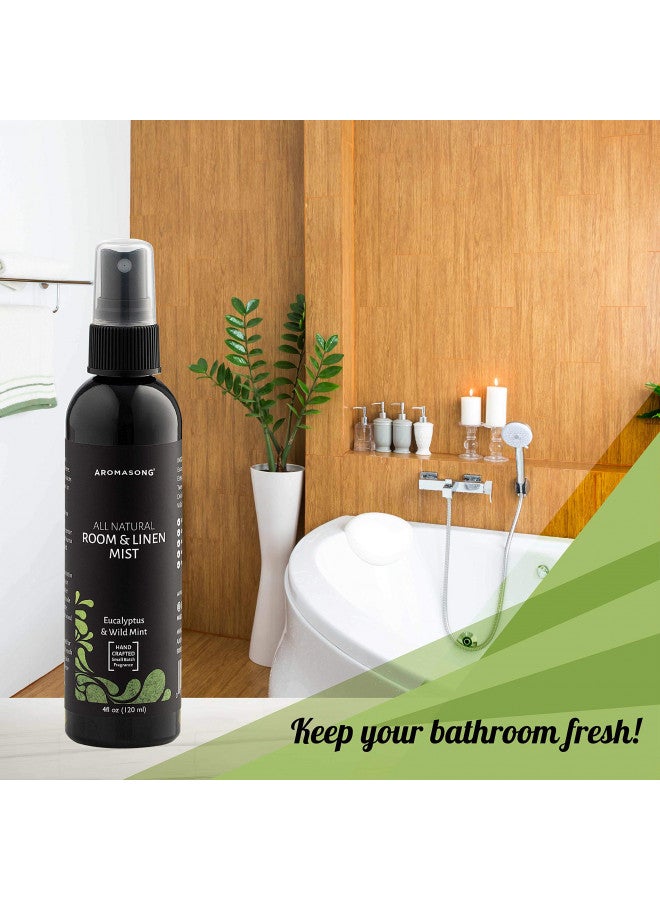 Aromasong Eucalyptus & Wild Mint Linen and Room Spray, Natural Aromatic Mist, Relax Your Body & Mind, Perfect as a Bathroom Spray Air Freshener Pillow Mist - Image 2