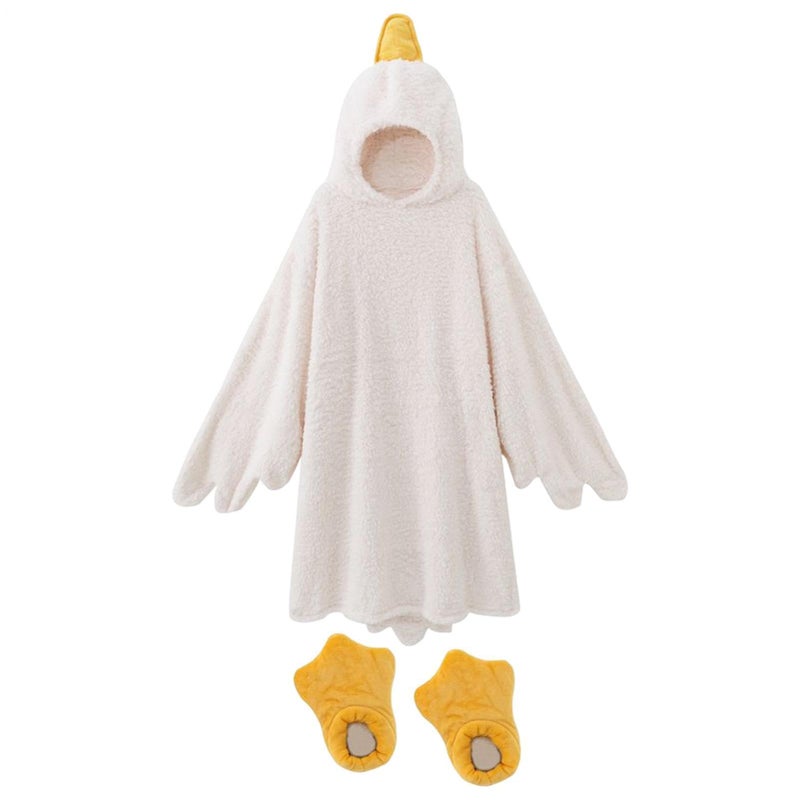 X Large Goose Blanket Hoodie Thick Coral Fleece Sleeping Bag With Sleeves and Feet - Image 2