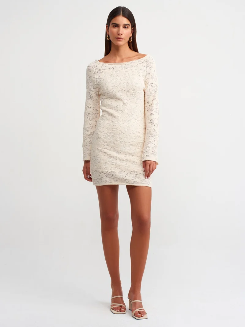 Dilvin Crochet Mini Dress