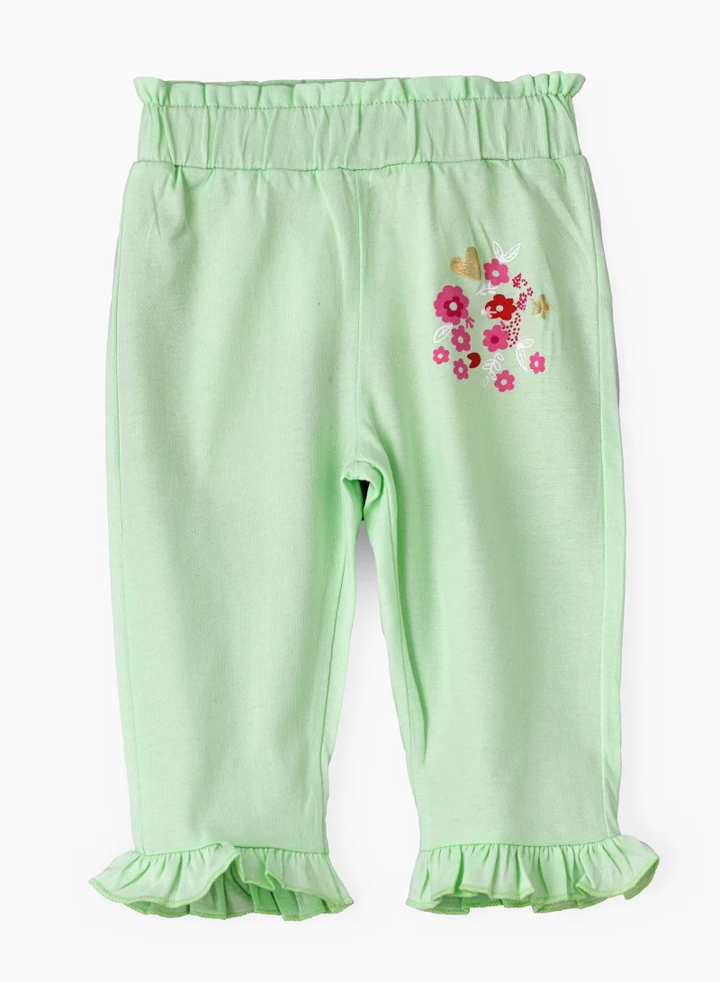Jelliene Solid knit legging with print