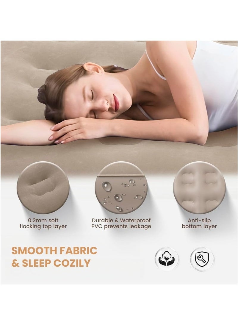 XiuWoo Self-Inflating Single Air Mattress,2-Min Quick Inflation/Deflation Built-in Pump,Portable Camping Bed with Inflatable Pillow, Repair Kit & Storage Bag ,for Home Travel Guests,330lbs Capacity,190*100*25cm - Image 2