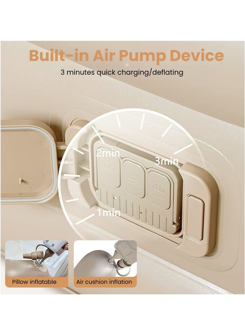 XiuWoo Self-Inflating Single Air Mattress,2-Min Quick Inflation/Deflation Built-in Pump,Portable Camping Bed with Inflatable Pillow, Repair Kit & Storage Bag ,for Home Travel Guests,330lbs Capacity,190*100*25cm - Image 4