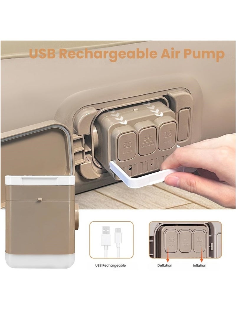 XiuWoo Self-Inflating Single Air Mattress,2-Min Quick Inflation/Deflation Built-in Pump,Portable Camping Bed with Inflatable Pillow, Repair Kit & Storage Bag ,for Home Travel Guests,330lbs Capacity,190*100*25cm - Image 5