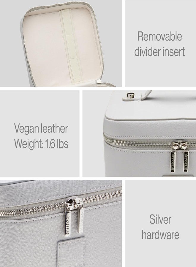ETOILE إيتوال - حقيبة تجميل رمادية - حقيبة مكياج سفر أنيقة مع فواصل - Image 4