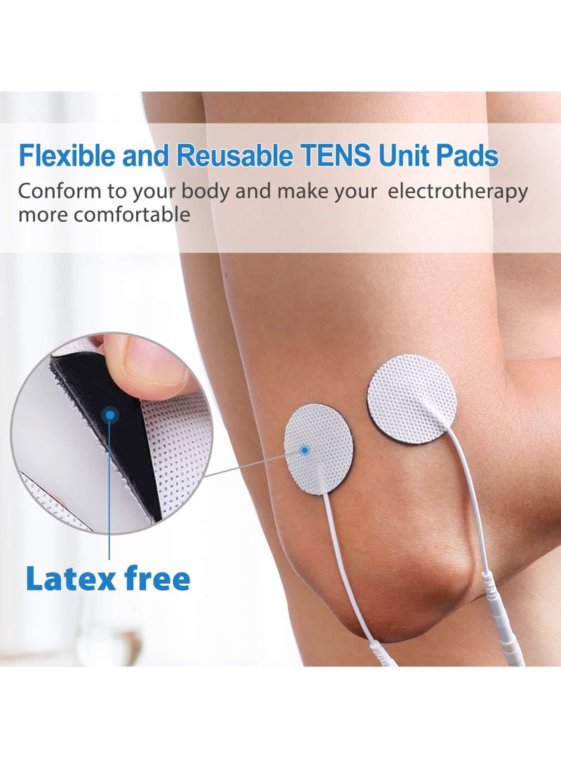 SYOSI - 20PCS Round Electrodes Pads 1.25" Reusable Carbon Electrotherapy Pads for EMS Muscle Stimulator with 2.0 mm Pigtail Connectors Reusable Skin Patch for Muscle - Image 1