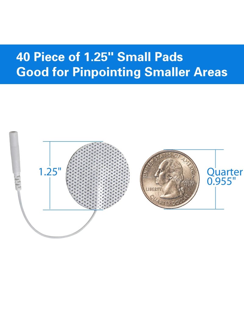 SYOSI - 20PCS Round Electrodes Pads 1.25" Reusable Carbon Electrotherapy Pads for EMS Muscle Stimulator with 2.0 mm Pigtail Connectors Reusable Skin Patch for Muscle - Image 1