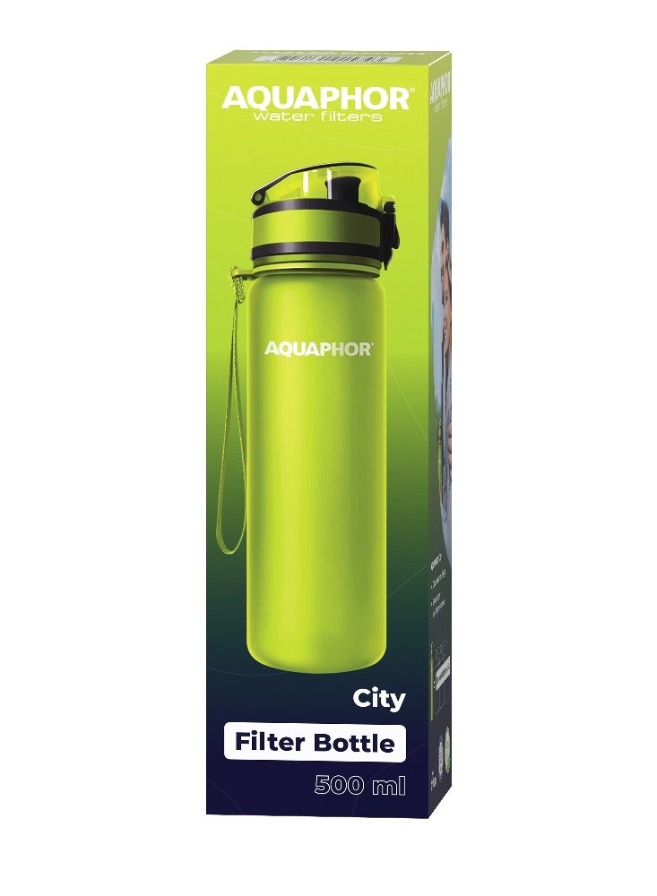 Aquaphor AQUAPHOR City Bottle 500ml, Travel Water Bottle with Activated Carbon Filter, Filters Chlorine & Impurities, Made of Tritan & BPA-Free, Stay Hydrated On the Go - Image 5