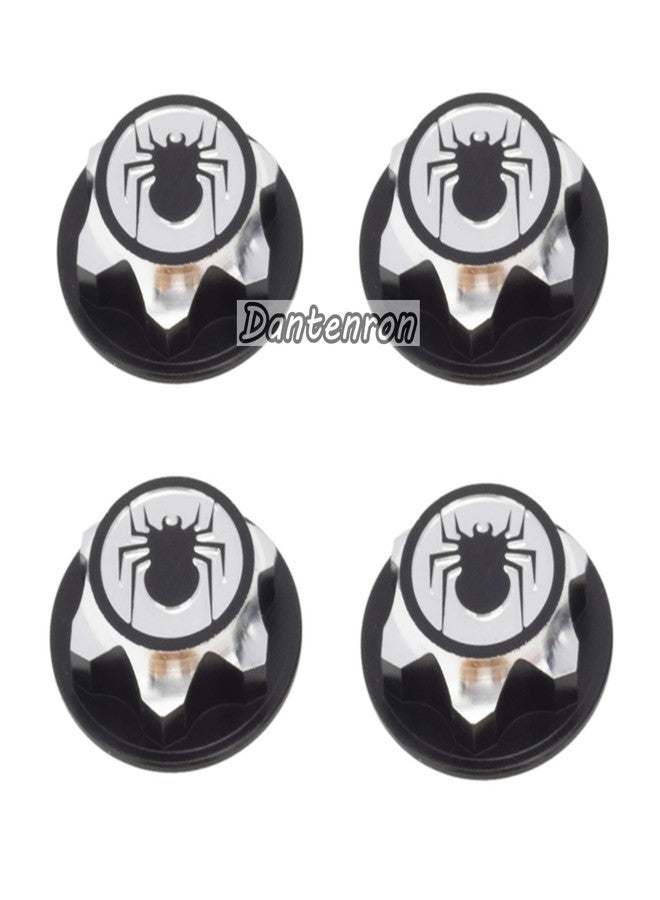 Dantenron 4PCS RC 17MM Hex Wheel Nut Dustproof Anti-Skid Mount Cap CNC Aluminum Compatible with 1/8 Buggy Off Road Monster Truck Car Traxxas X-Maxx Summit E-Revo HPI HSP Losi Kyosho Tamiya (Black) - Image 5