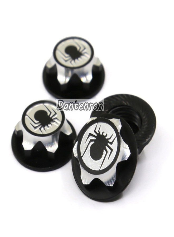 Dantenron 4PCS RC 17MM Hex Wheel Nut Dustproof Anti-Skid Mount Cap CNC Aluminum Compatible with 1/8 Buggy Off Road Monster Truck Car Traxxas X-Maxx Summit E-Revo HPI HSP Losi Kyosho Tamiya (Black) - Image 4