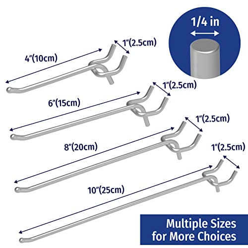 unp POETISKE Pegboard Hooks 0.204'' Diameter 8 inch Silver Metal Ball Ending Garden Tool Organizer Fits 1/4’’ Pegboard Garage Wall Hooks 50PCS - Image 4