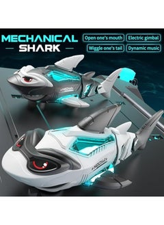 M MIAOYAN Electric shark toy with light, simulated shark interactive music toy, can automatically avoid obstacles, children's bathroom toys, swimming pool, the best birthday gift for children  - Image 2