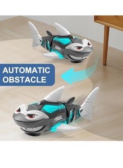 M MIAOYAN Electric shark toy with light, simulated shark interactive music toy, can automatically avoid obstacles, children's bathroom toys, swimming pool, the best birthday gift for children  - Image 3