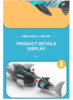 M MIAOYAN Electric shark toy with light, simulated shark interactive music toy, can automatically avoid obstacles, children's bathroom toys, swimming pool, the best birthday gift for children  - Image 5