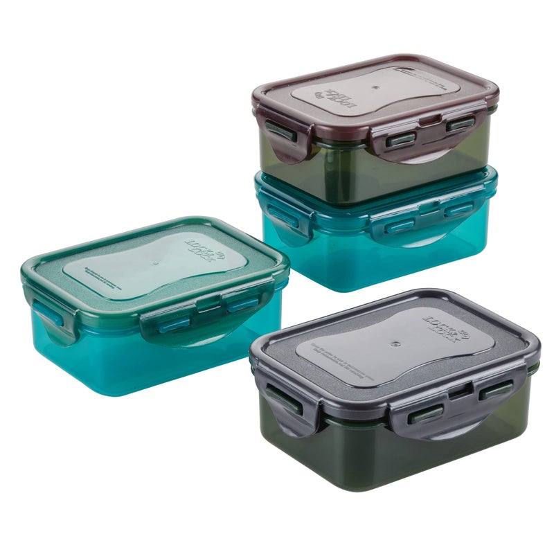 LocknLock Lock & Lock ECO Food Storage Containers/Bin Set/BPA-Free/Dishwasher Safe, Rectangular, 4 Piece - Rectangle, Assorted Colors - Image 1