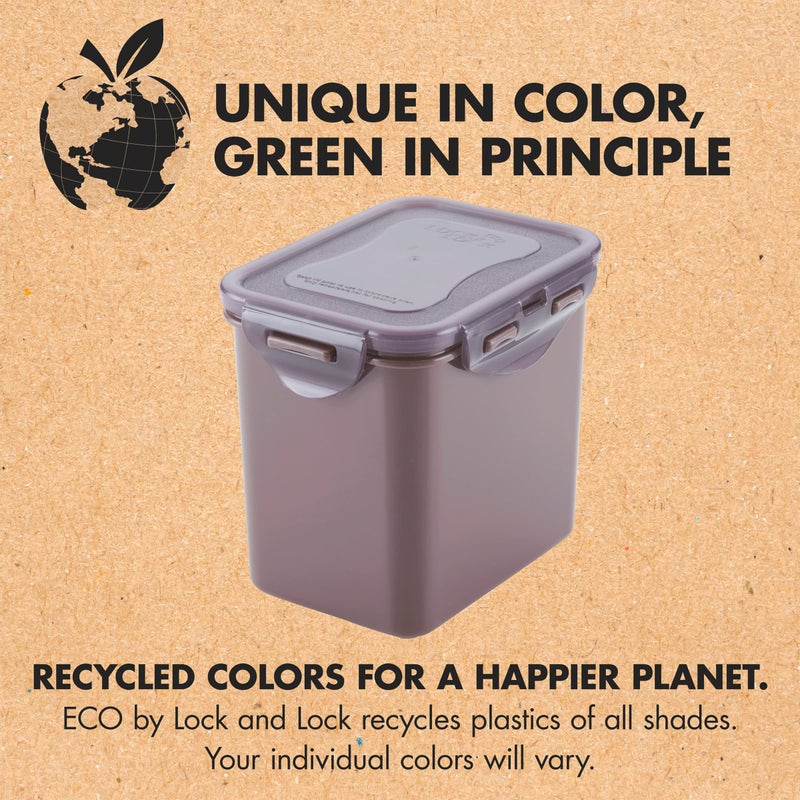 LocknLock Lock & Lock ECO Food Storage Containers/Bin Set/BPA-Free/Dishwasher Safe, Rectangular, 4 Piece - Rectangle, Assorted Colors - Image 3