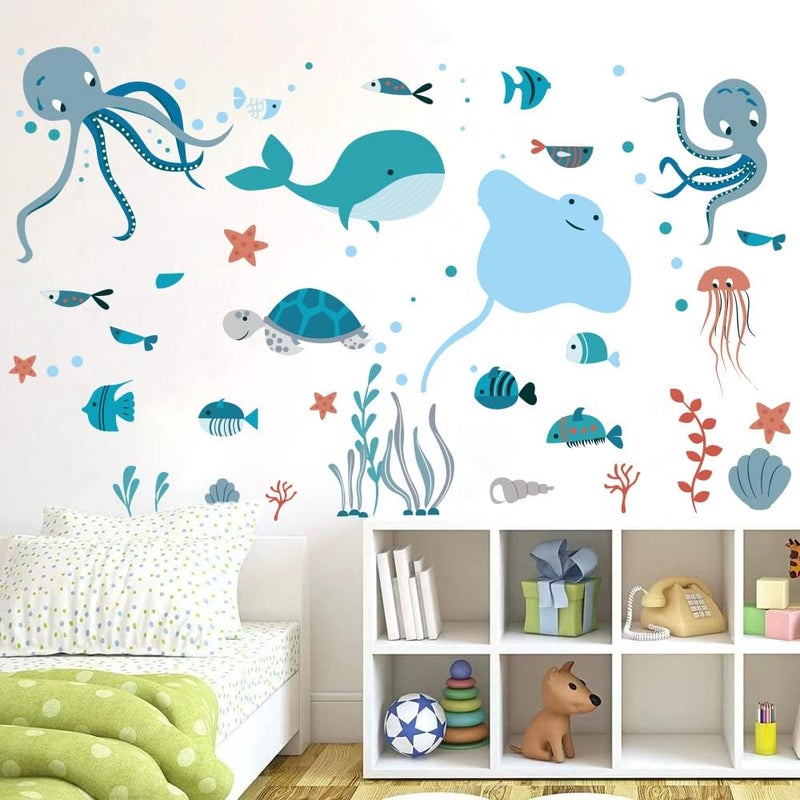 BPA Ocean Fish Wall Decals for Kids Room - Image 1