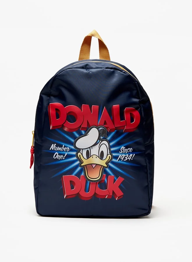 Disney Donald Duck Print Backpack with Adjustable Shoulder Straps