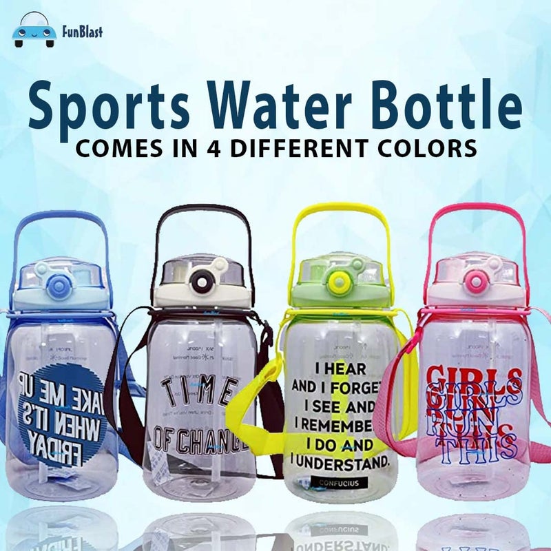 FunBlast Polycarbonate Gallon Water Bottle Sports Water Bottle 1500 Ml Water Bottle For Gym Large Capacity Water Bottle With Sipper Handle LeakProof Bpa Free Water Bottle Beige