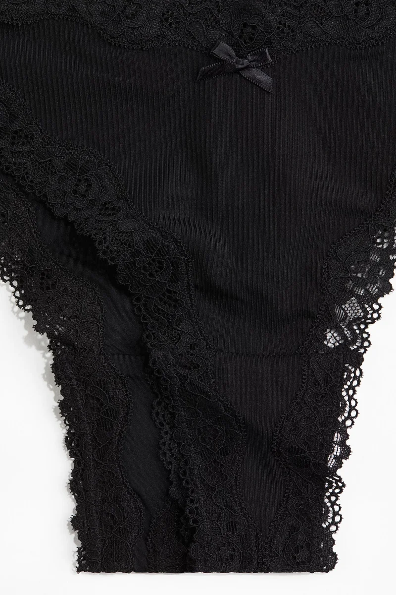 اتش اند ام 3-pack microfibre and lace Brazilian briefs