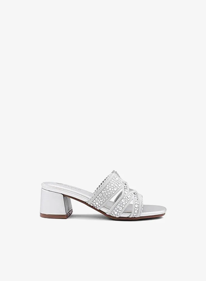 كابلي كعب عالي بكعب مربع وحزام للكاحل للبنات