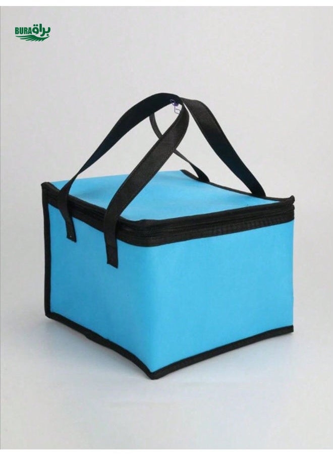 BURAQ - 1pc Lunch Bag, Cooler Bag, Insulated Thermal Cooler Bag, Cool Lunch Foods Drink Boxes Drink Storage, Big Square Chilled Bags, Zip Picnic Food Bags, For Travel And Delivery, Kitchen Supplies - Image 1